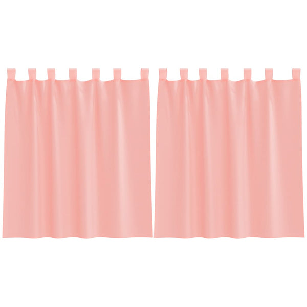 Rosa Voile Vorhänge mit Schlaufen, 140x140 cm, 2er-Set