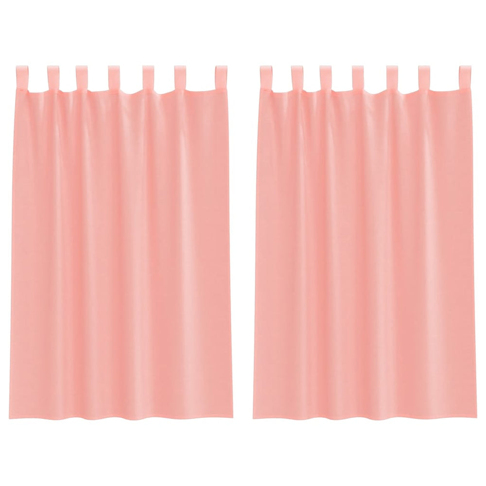 Rosa Voile Vorhänge mit Schlaufen, 2er-Set