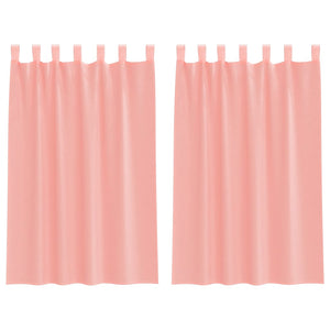 Rosa Voile Vorhänge mit Schlaufen, 2er-Set