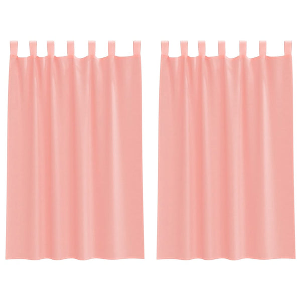 Rosa Voile Vorhänge mit Schlaufen, 2er-Set