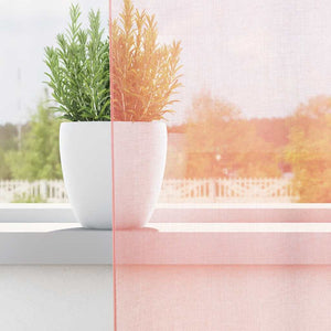 Rosa Voile Vorhänge mit Schlaufen, 2er-Set