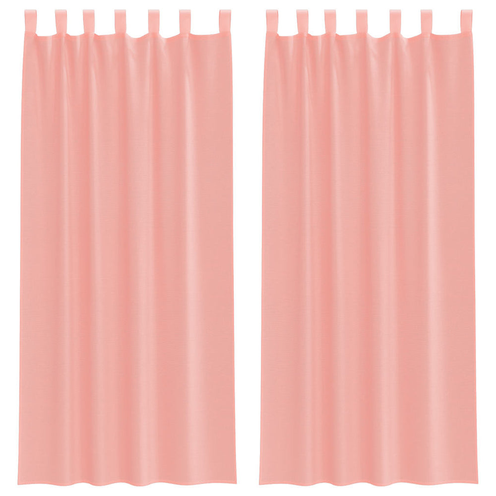 Rosa Voile Vorhänge mit Schlaufen, 2 Stk. 140x225 cm