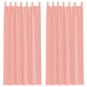 Rosa Voile Vorhänge mit Schlaufen, 2 Stk. 140x225 cm