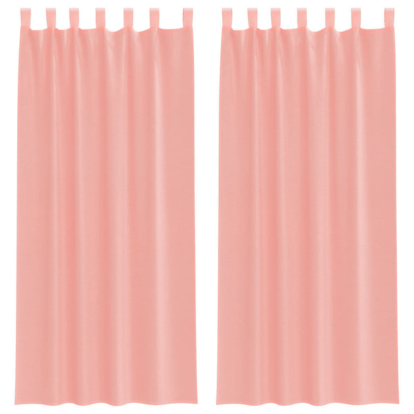 Rosa Voile Vorhänge mit Schlaufen, 2 Stk. 140x225 cm