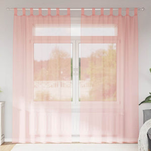 Rosa Voile Vorhänge mit Schlaufen, 2 Stk. 140x225 cm