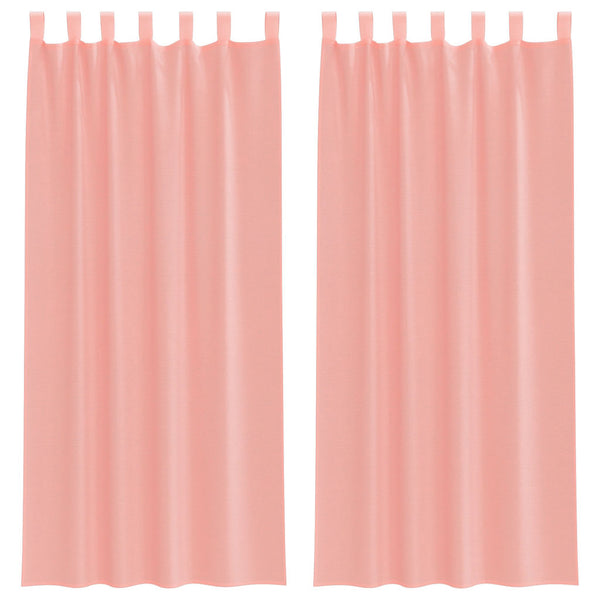Rosa Voile Vorhänge 140x245 cm, 2er-Set