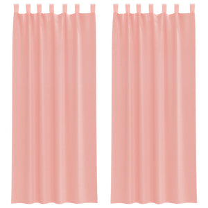 Rosa Voile Vorhänge mit Schlaufen, 2er-Set