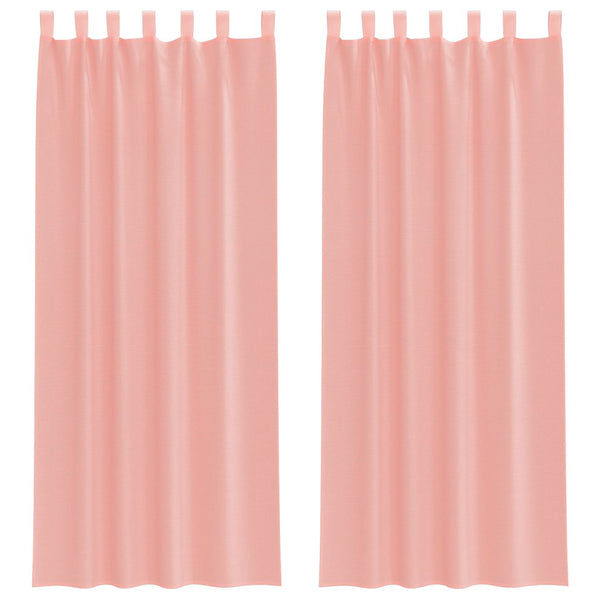 Rosa Voile Vorhänge mit Schlaufen, 2er-Set