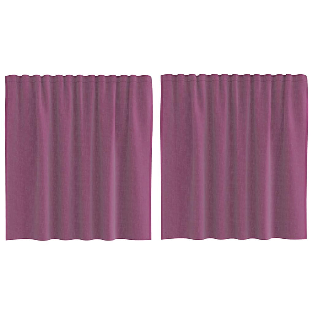 Lila Voile Vorhänge mit Schlaufen 140x140cm, 2er-Set