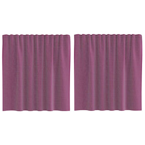 Lila Voile Vorhänge mit Schlaufen 140x140cm, 2er-Set