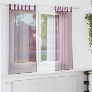 Lila Voile Vorhänge mit Schlaufen 140x140cm, 2er-Set