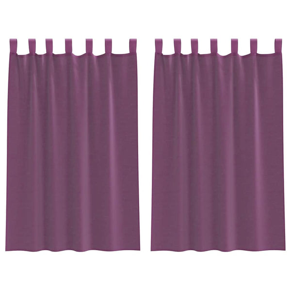 Violette Voile Vorhänge mit Schlaufen 140x175cm, 2er-Set