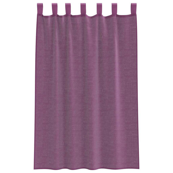 Violette Voile Vorhänge mit Schlaufen 140x175cm, 2er-Set