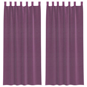 Violette Voile Vorhänge mit Schlaufen, 140x225 cm, 2er-Set