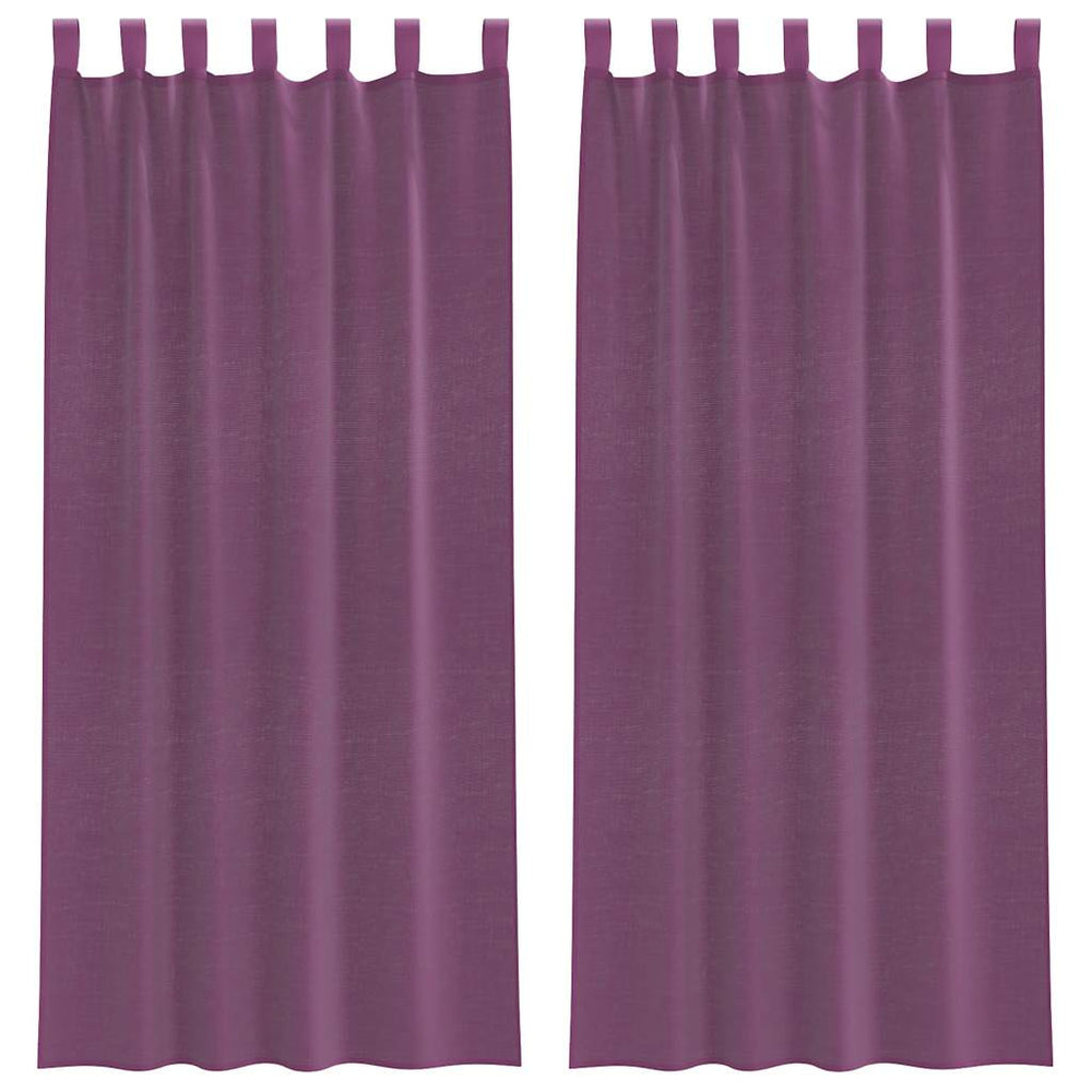 Lila Voile Vorhänge mit Schlaufen 140x245cm, 2er-Set