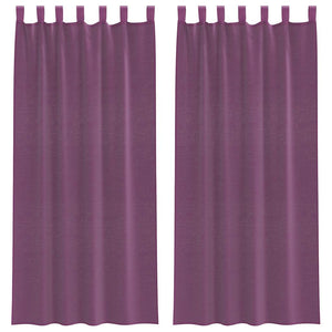 Lila Voile Vorhänge mit Schlaufen 140x245cm, 2er-Set