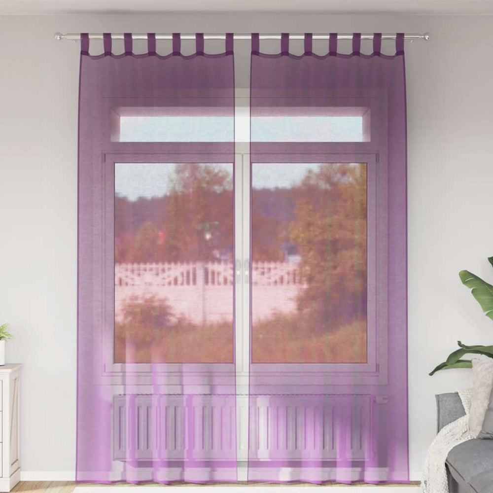 Lila Voile Vorhänge 140x260 cm, 2er-Set