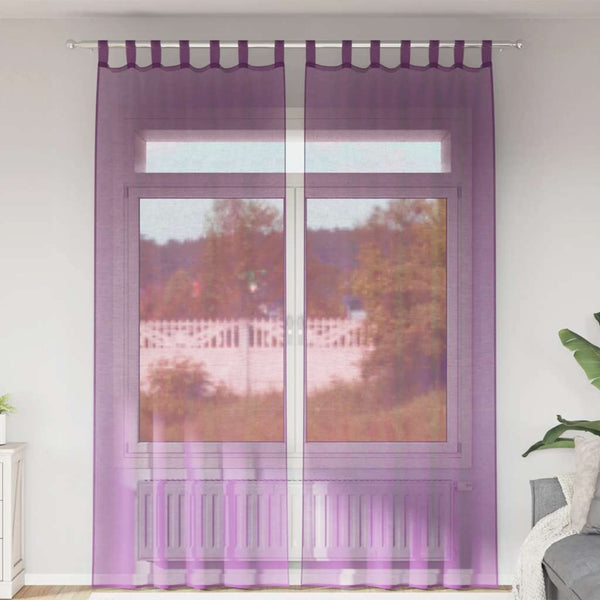 Lila Voile Vorhänge 140x260 cm, 2er-Set