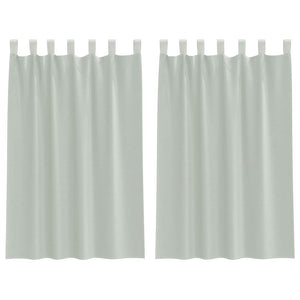 Hellgraue Voile Vorhänge mit Schlaufen, 140x175cm, 2er-Set