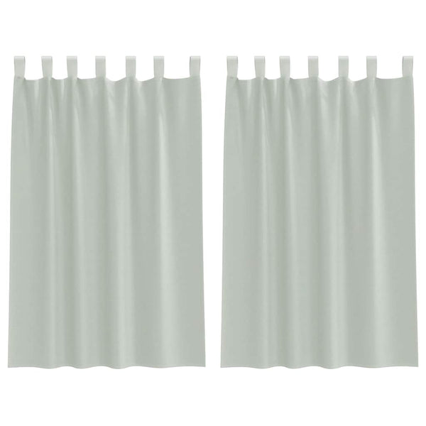 Hellgraue Voile Vorhänge mit Schlaufen, 140x175cm, 2er-Set