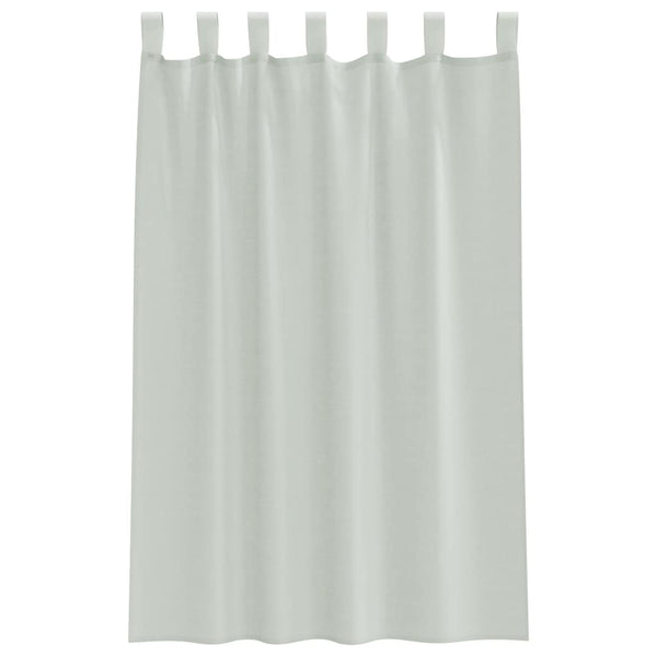 Hellgraue Voile Vorhänge mit Schlaufen, 140x175cm, 2er-Set