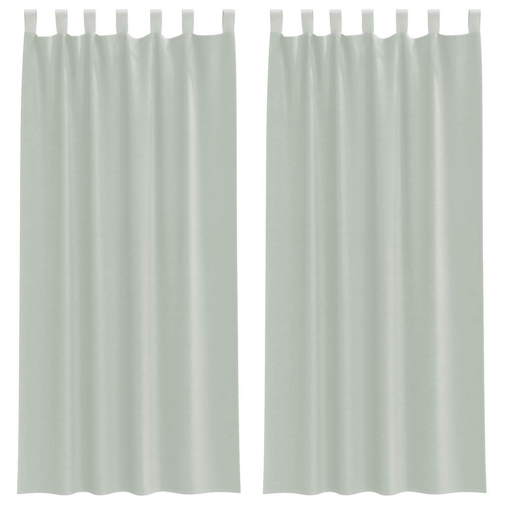 Hellgraue Voile Vorhänge mit Schlaufen, 140x225 cm, 2er-Set