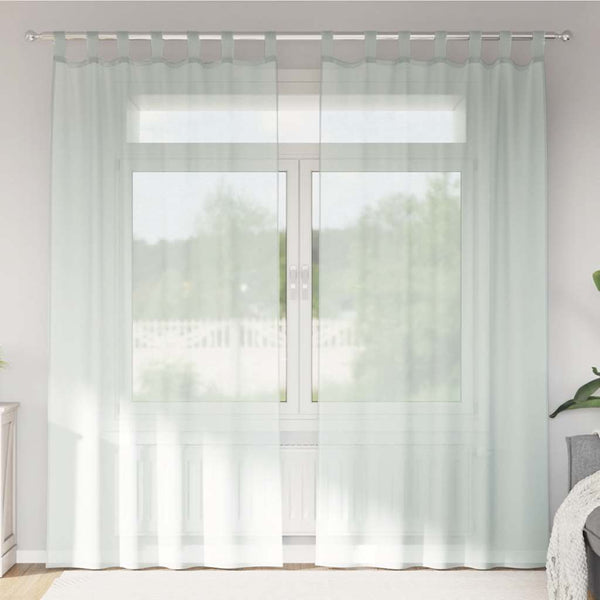 Hellgraue Voile Vorhänge mit Schlaufen, 140x225 cm, 2er-Set