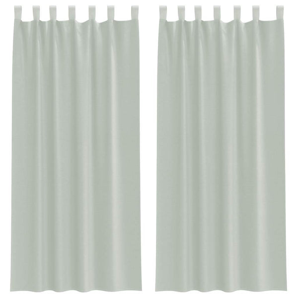 Hellgraue Voile Vorhänge mit Schlaufen, 140x245cm, 2er-Set
