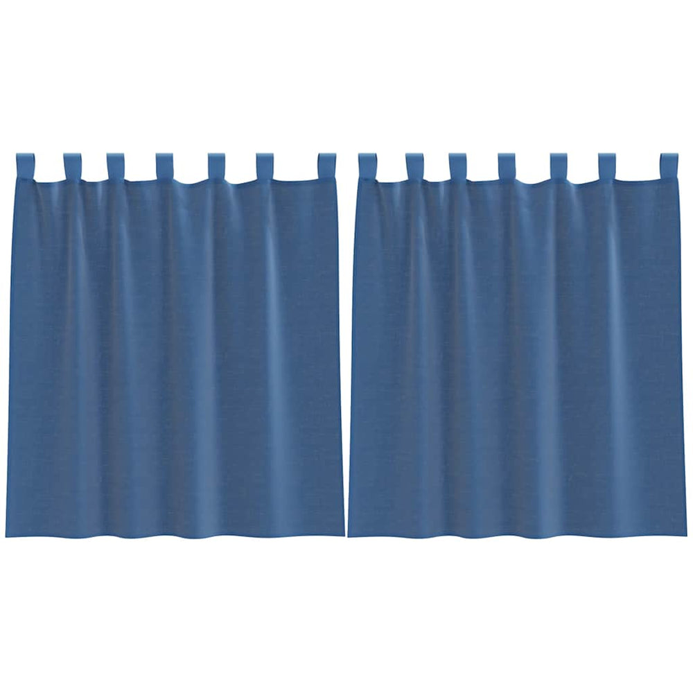 Königsblaue Voile-Gardinen mit Schlaufen, 140x140 cm, 2er-Set