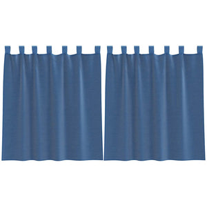 Königsblaue Voile-Gardinen mit Schlaufen, 140x140 cm, 2er-Set