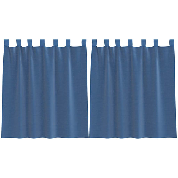 Königsblaue Voile-Gardinen mit Schlaufen, 140x140 cm, 2er-Set