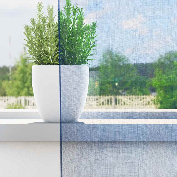 Königsblaue Voile-Gardinen mit Schlaufen, 140x140 cm, 2er-Set