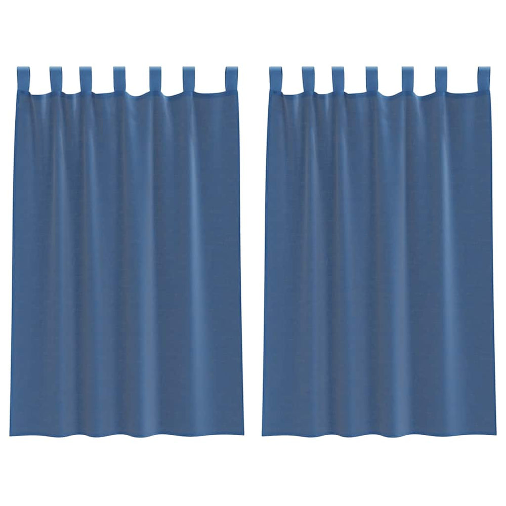Königsblaue Voile-Vorhänge mit Schlaufen, 140x175 cm, 2er-Set