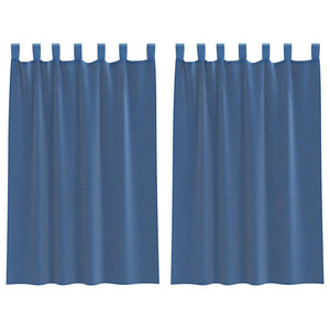 Königsblaue Voile-Vorhänge mit Schlaufen, 140x175 cm, 2er-Set