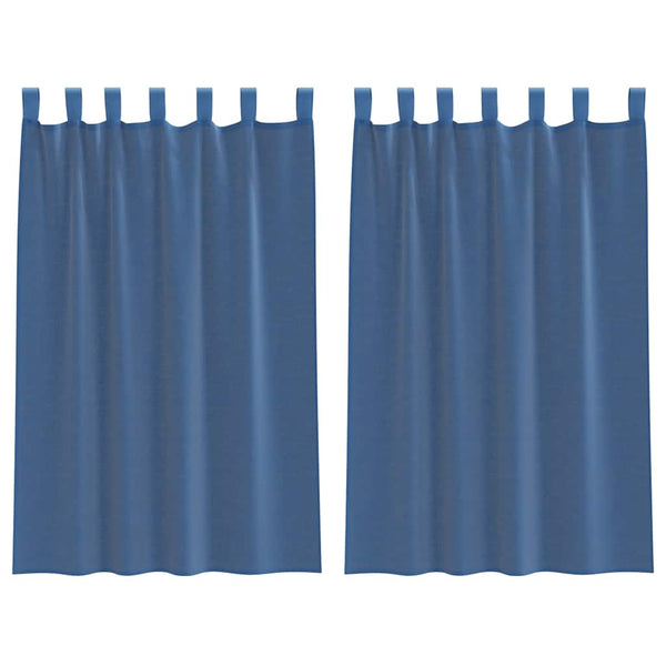 Königsblaue Voile-Vorhänge mit Schlaufen, 140x175 cm, 2er-Set