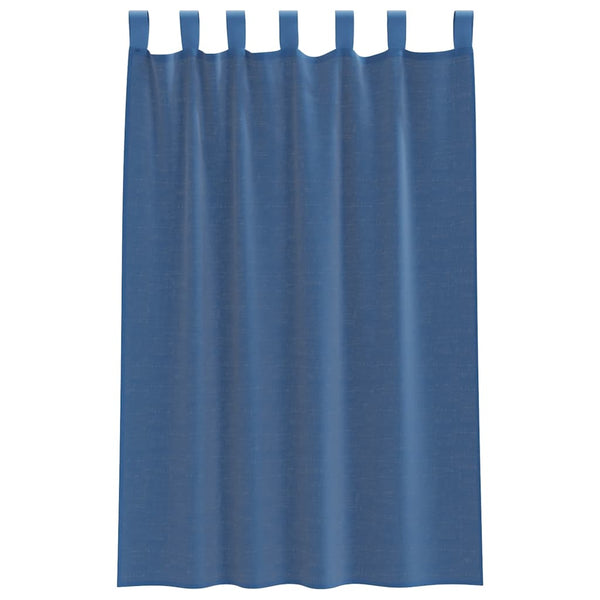 Königsblaue Voile-Vorhänge mit Schlaufen, 140x175 cm, 2er-Set