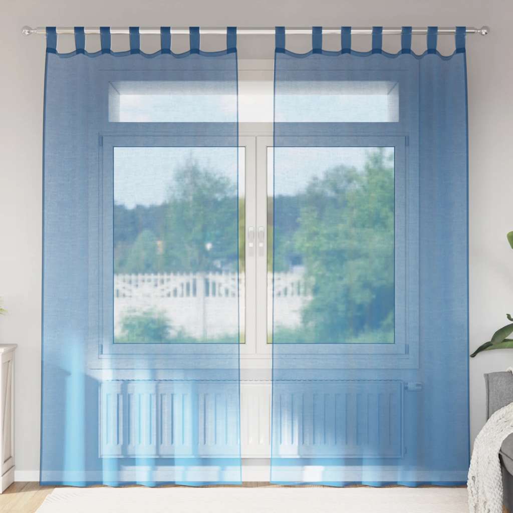 Königsblaue Voile-Vorhänge, 2 Stk. 140x225 cm