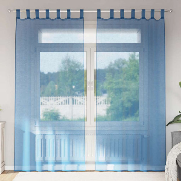 vidaXL Voilages à œillets 2 pcs Bleu roi 140x245 cm