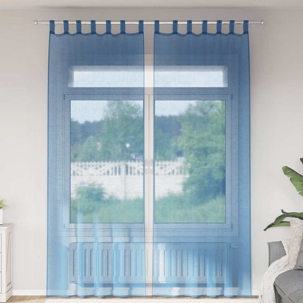 Königsblaue Voile-Vorhänge, 2 Stk. 140x260 cm