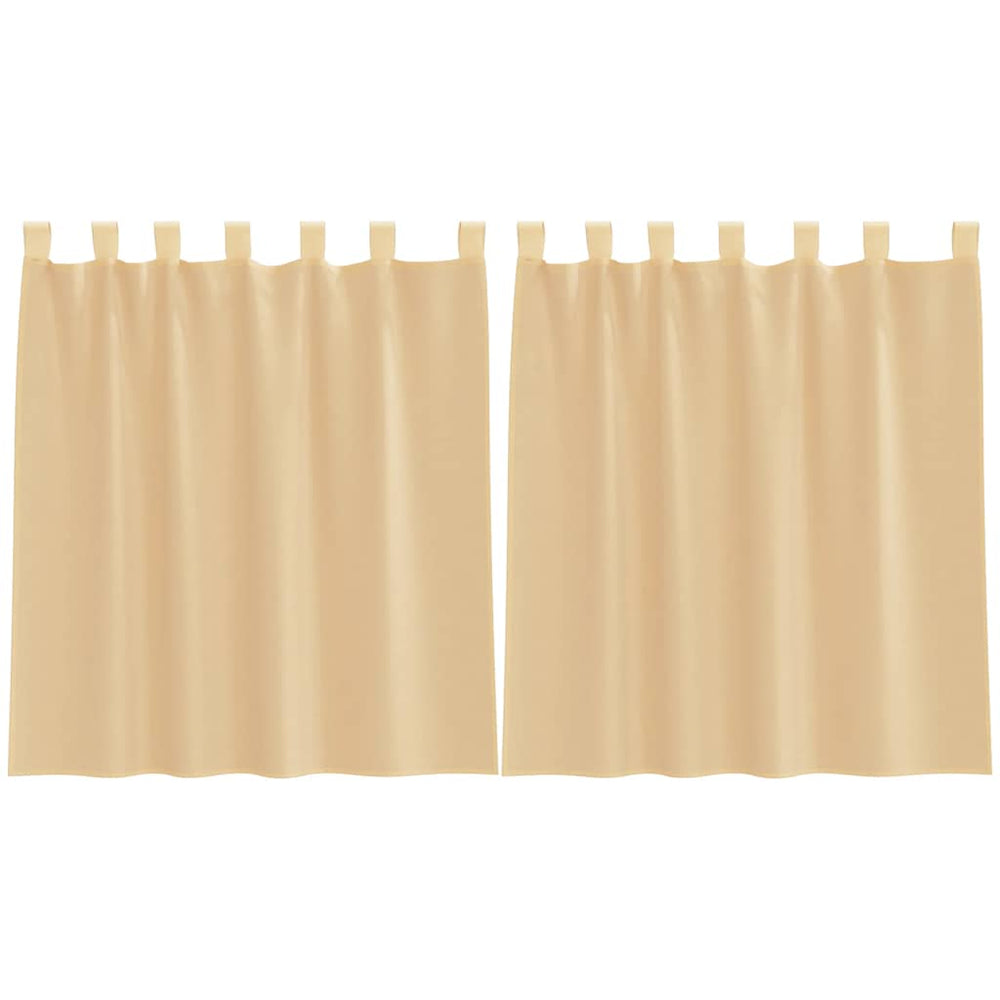 Sandfarbene Voile-Vorhänge mit Schlaufen, 140x140 cm, 2er-Set