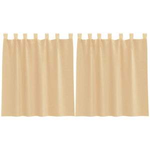 Sandfarbene Voile-Vorhänge mit Schlaufen, 140x140 cm, 2er-Set