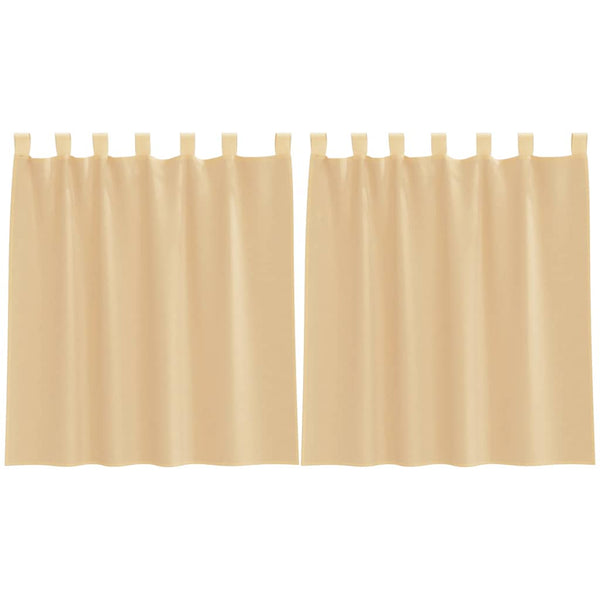 Sandfarbene Voile-Vorhänge mit Schlaufen, 140x140 cm, 2er-Set