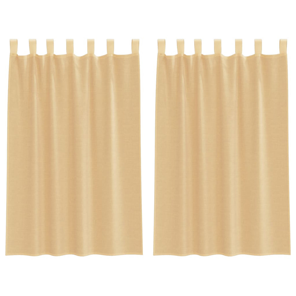 Voile Vorhänge Sand 140x175 cm, 2er-Set