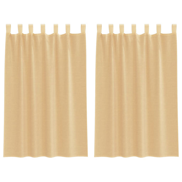 Voile Vorhänge Sand 140x175 cm, 2er-Set