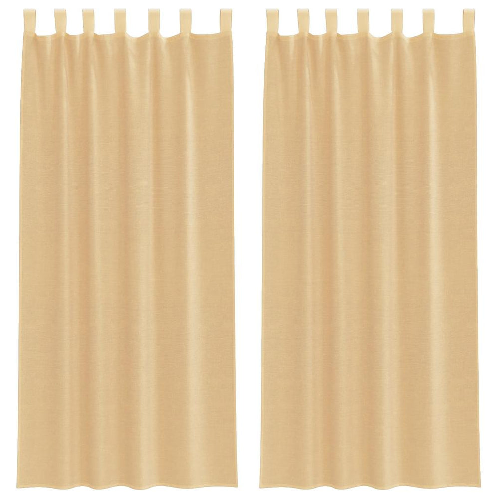 Voile Vorhänge Sand 140x225 cm, 2er-Set