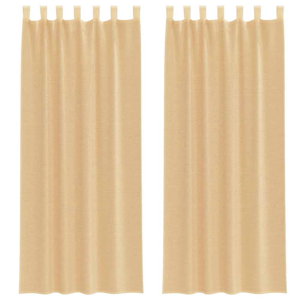 Voile Vorhänge Sand 140x260 cm, 2er-Set