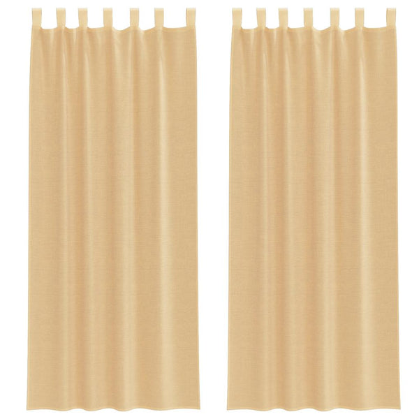 Voile Vorhänge Sand 140x260 cm, 2er-Set
