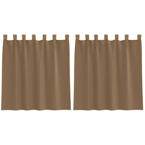 Hellbraune Voile-Vorhänge mit Schlaufen, 140x140cm, 2er-Set