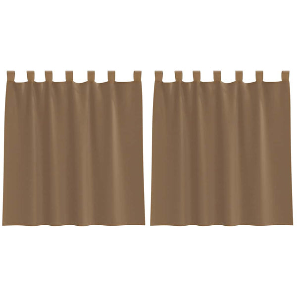 Hellbraune Voile-Vorhänge mit Schlaufen, 140x140cm, 2er-Set