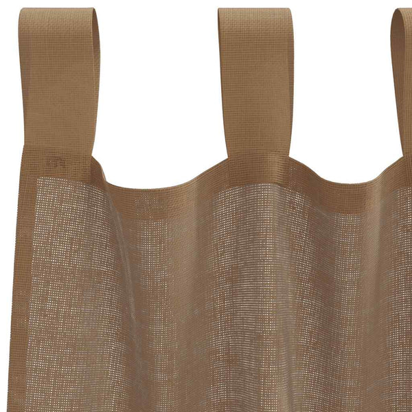 Hellbraune Voile Vorhänge mit Schlaufen, 140x175 cm